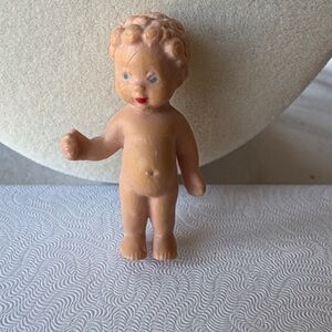 Rare 1.6” rubber doll. Has a 3 on the bottom of her foot. She may be from the WW